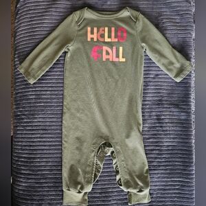 Cat & Jack Olive 'Hello Fall' Footie